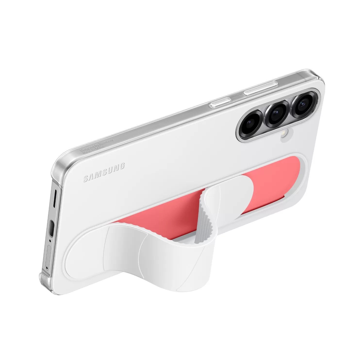 Horizontal stand function of the Official Samsung Standing Grip Case for Samsung Galaxy S25+ in white