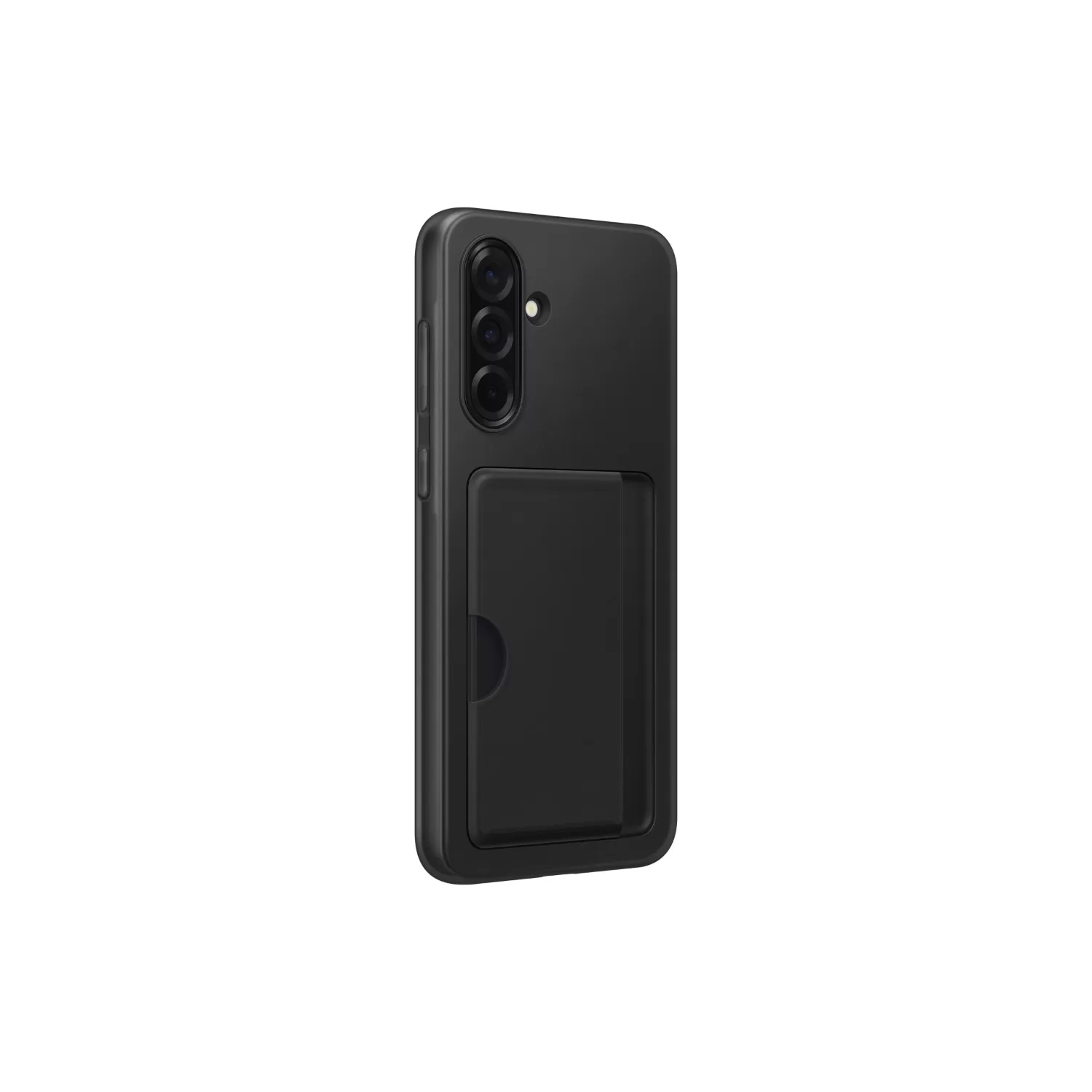 Angled view of the Official Samsung Card Slot Case for Samsung Galaxy A36 in black