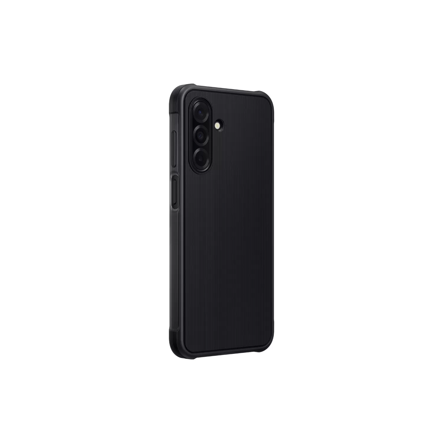 Angled view of the Official Samsung Rugged Cover for Samsung Galaxy A26 in black