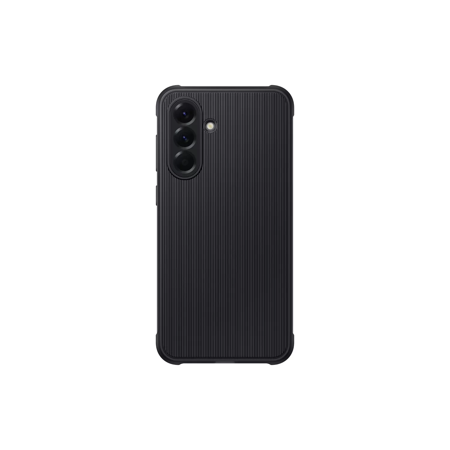 Close-up of the grooved pattern on the Official Samsung Rugged Case for Samsung Galaxy A56 in black