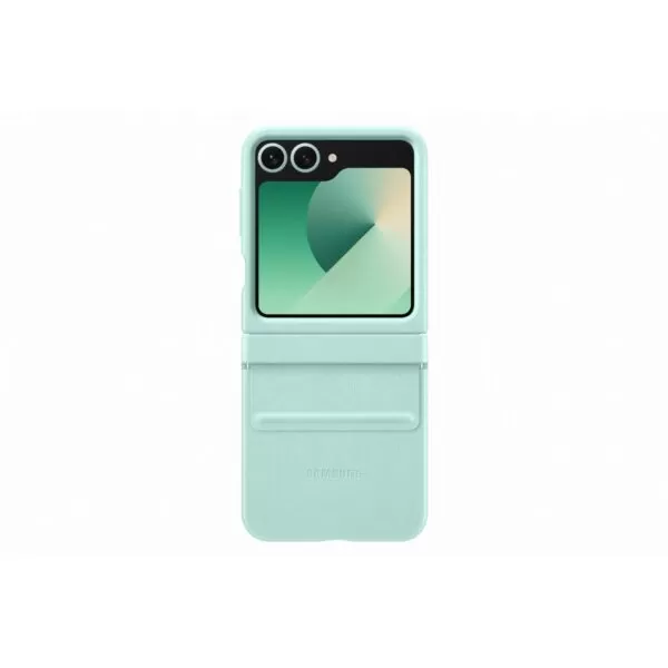 Samsung Galaxy Z Flip6 Case - Official Samsung Vegan Leather Cover - Mint - Image 4