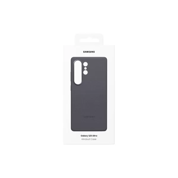 Retail packaging of the Samsung S25 Ultra Cover Kindsuit Case in Black