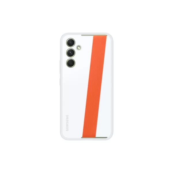 Samsung Galaxy A54 5G Case - Official Samsung Silicone Cover With Strap - White - Image 2