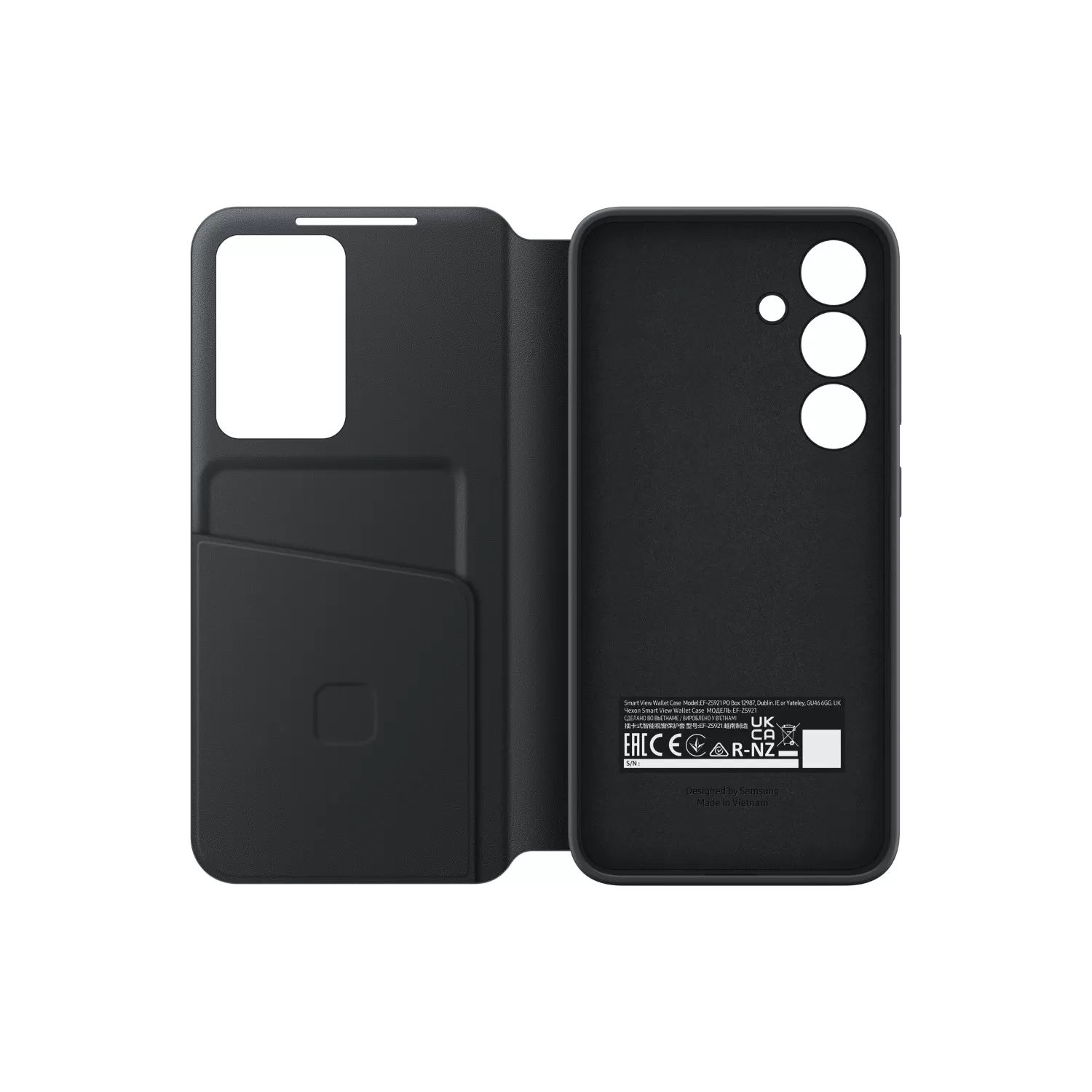 Official Samsung Galaxy S24 S View Wallet Case – Black