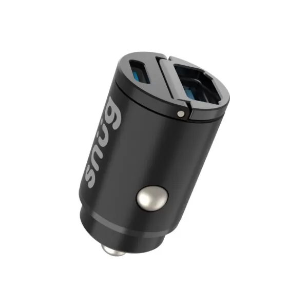 Snug 30W Mini Car Charger - Fast Charge 2 Port Black - Image 6