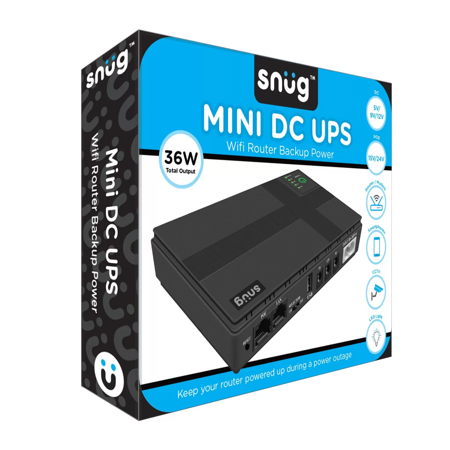 Snug 36W Portable Mini DC UPS with Lithium Battery - Image 4