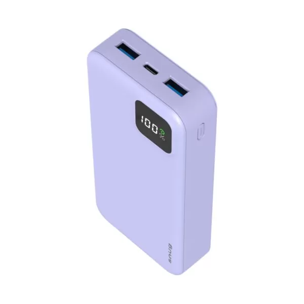 20W Snug 20000mAh Square Digital PD Fast Charge Power Bank Lavender - Image 4