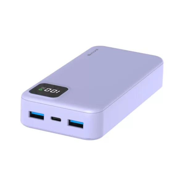 20W Snug 20000mAh Square Digital PD Fast Charge Power Bank Lavender - Image 5