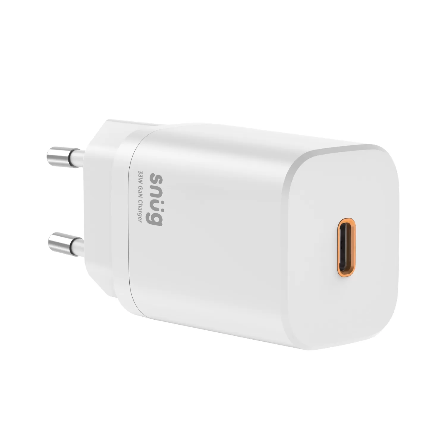 33W Snug PD GaN Wall Charger – 1-Port White