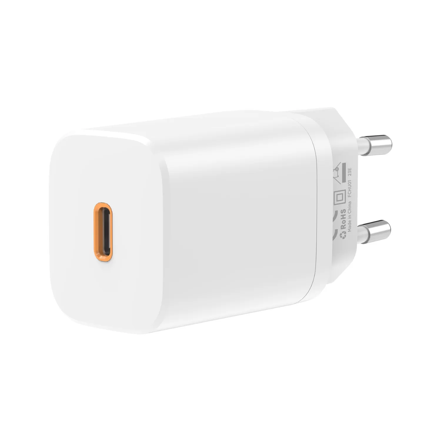 33W Snug PD GaN Wall Charger – 1-Port White - Image 2