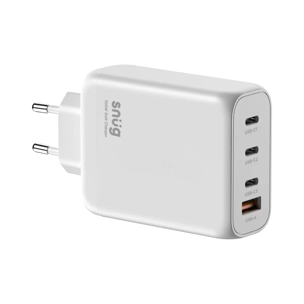 Snug 100W GaN Wall Charger ? Fast Charging Adapter White