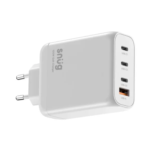 Snug 100W GaN Wall Charger ? Fast Charging Adapter White - Image 2