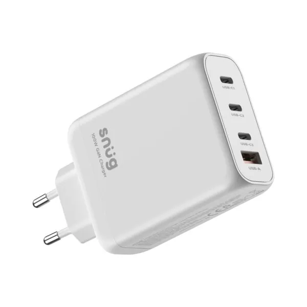 Snug 100W GaN Wall Charger ? Fast Charging Adapter White - Image 3