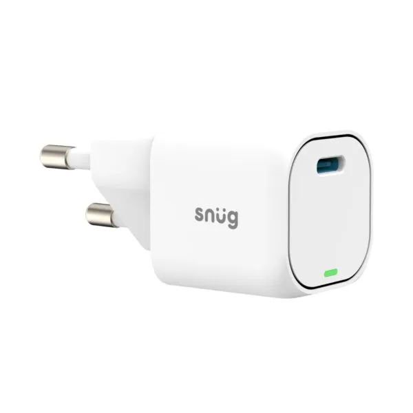 Close-up view of the USB-C port on the Snug 25W Mini Wall Charger.