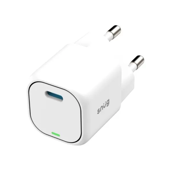 Highlight of the energy-efficient GaN technology in the White Snug 25W Mini Charger.