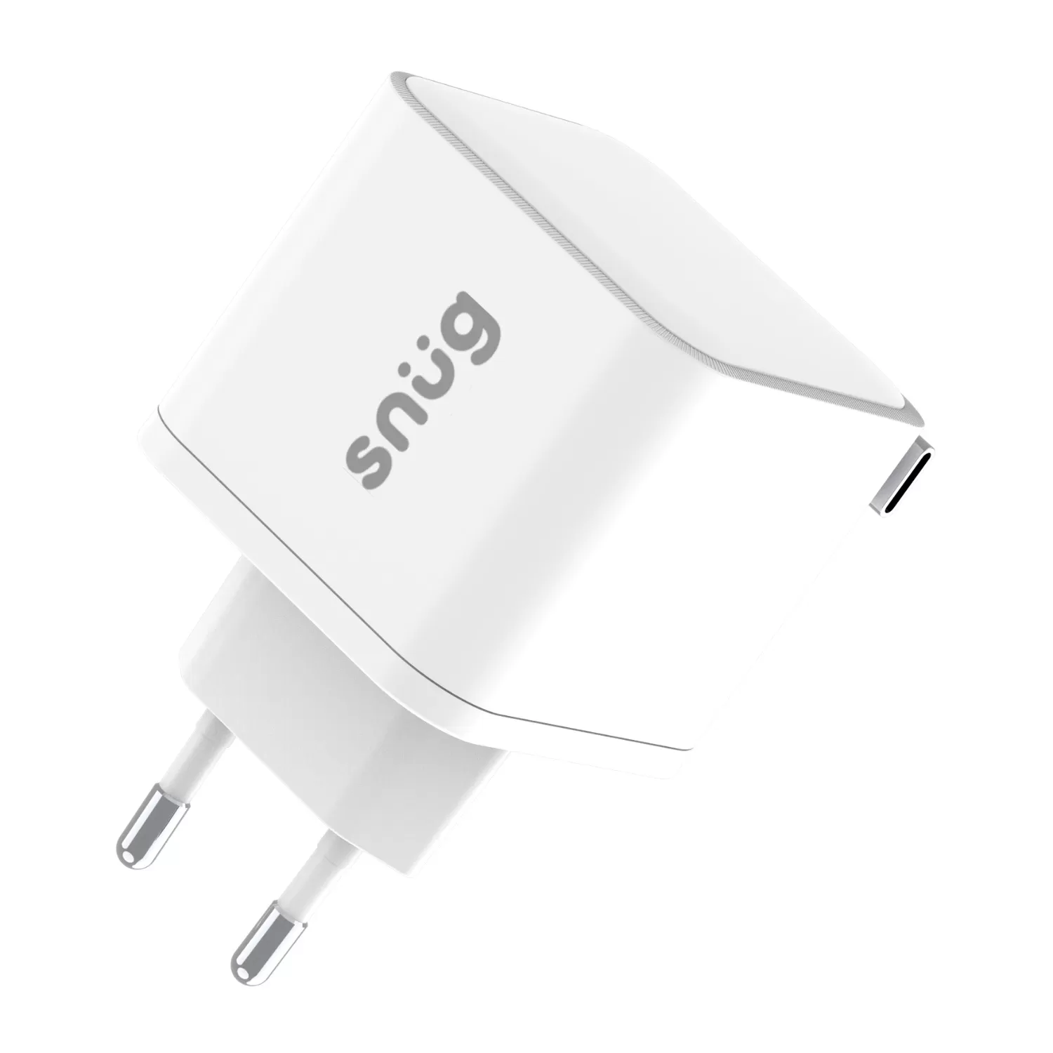 35W Snug PD Wall Charger with Retractable Type-C Cable – 1-Port White - Image 3