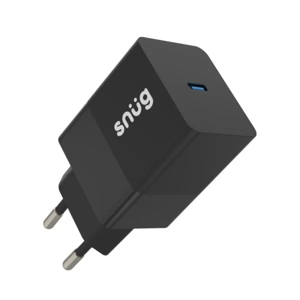 Side view showing the Snug 45W GaN Charger.