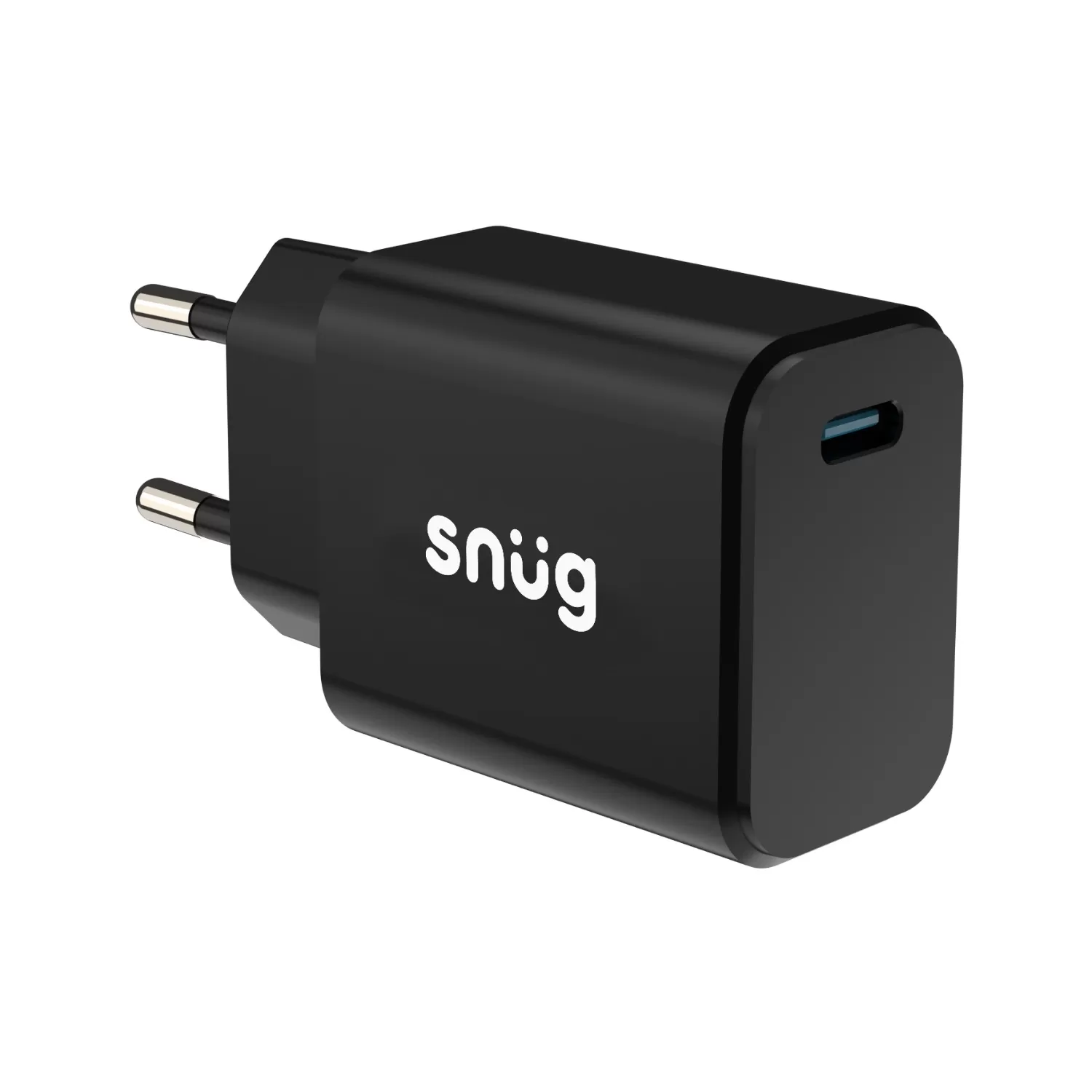 Close-up of the USB-C port on the Snug 25W Wall Adapter Charger.