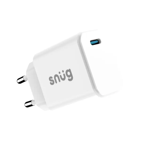 Close-up of the USB-C port on the Snug 25W Wall Adapter Charger.