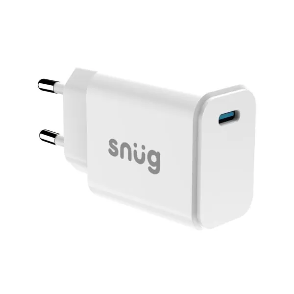 Highlight of GaN technology in the Snug 25W Charger for reduced energy waste.