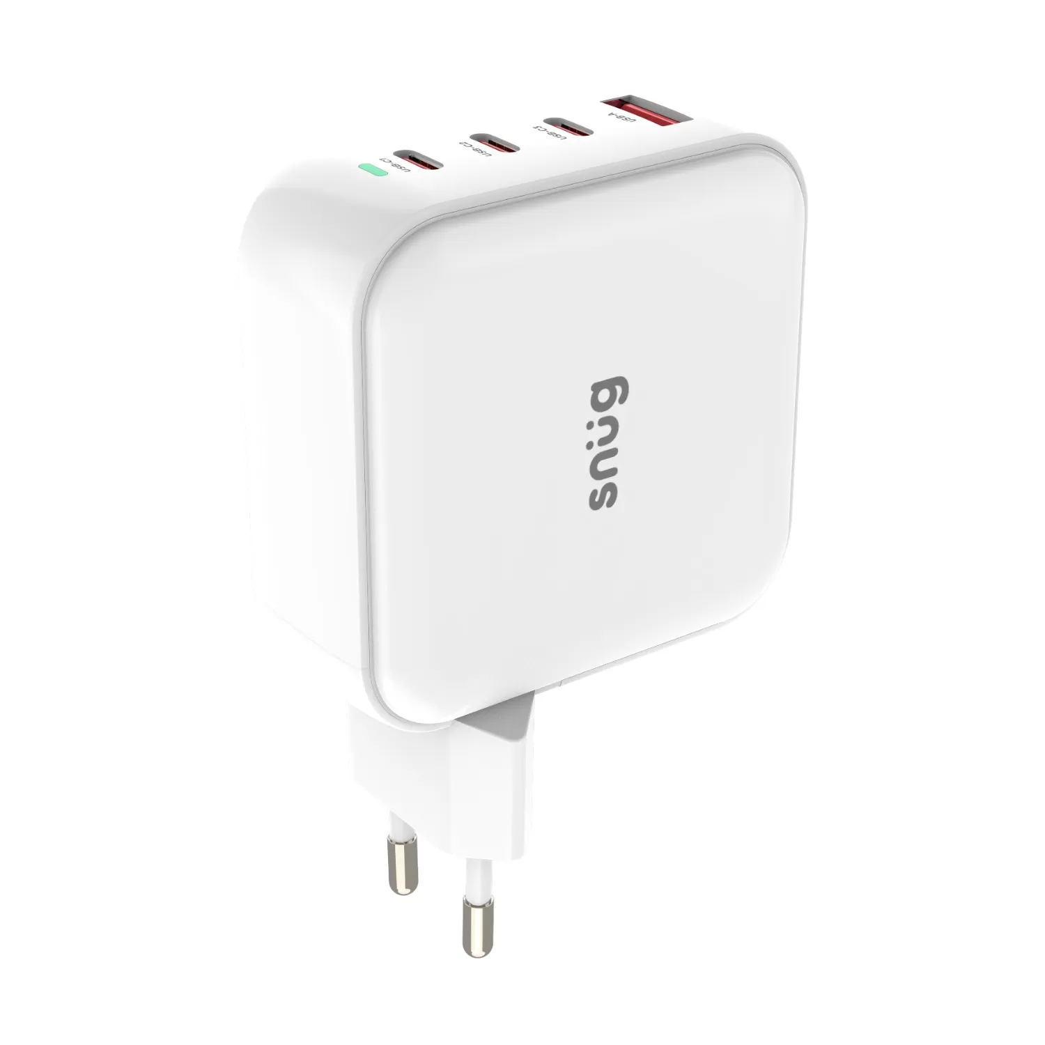 100W Snug PD GaN Wall Charger – 4-Port White