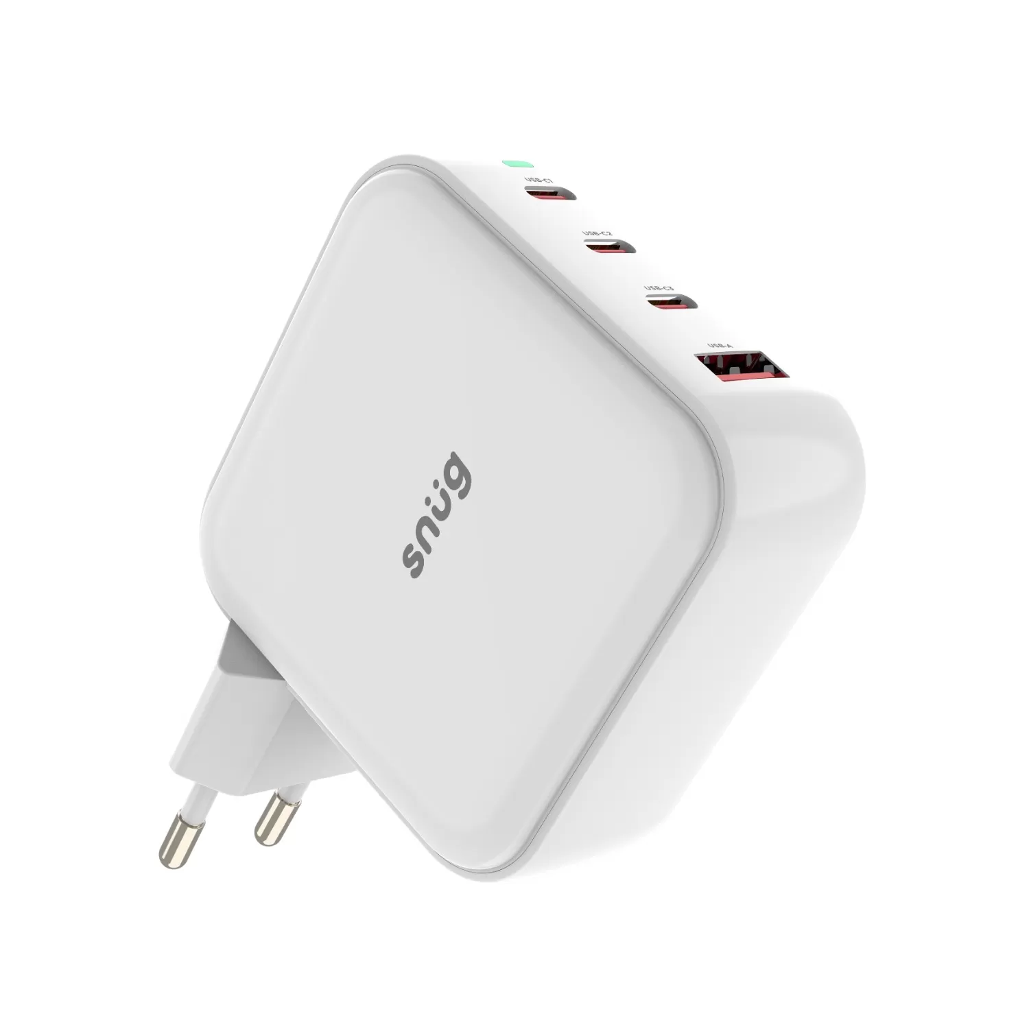 100W Snug PD GaN Wall Charger – 4-Port White - Image 2