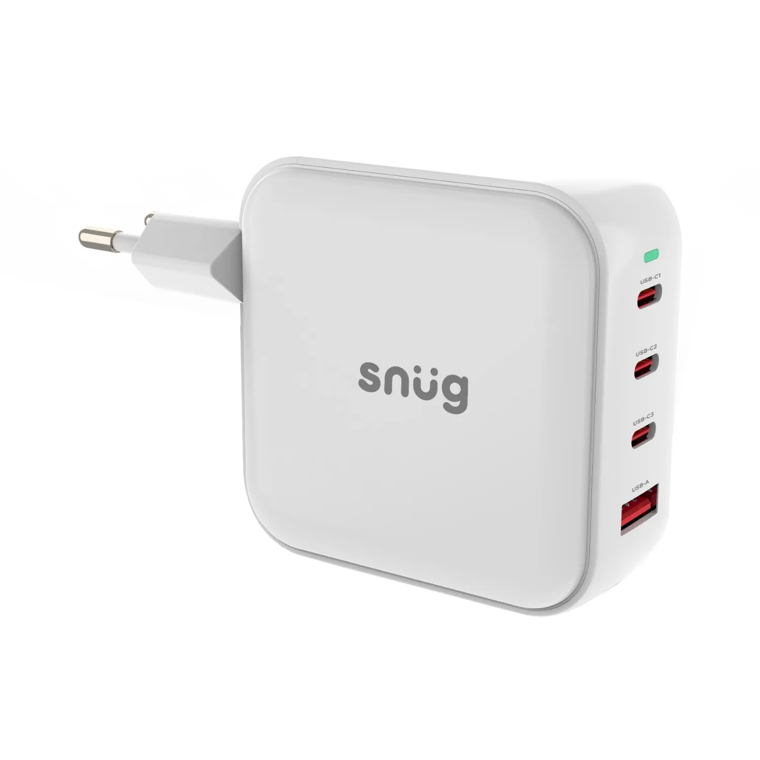 100W Snug PD GaN Wall Charger – 4-Port White - Image 3
