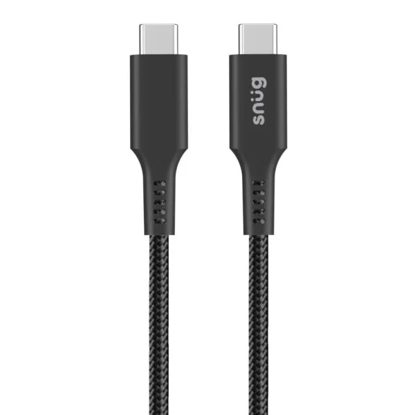 Snug 60W Type-C To Type-C Cable - Fast Charge 1.2m Mag Blk - Image 2