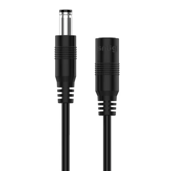 Snug DC Male To Female Extension Cable - 1.2m Black