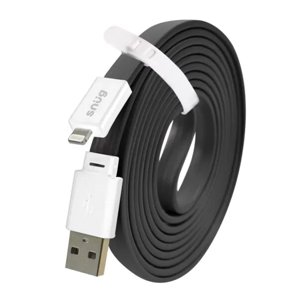 Snug 12W USB to Lightning MFI Charge & Sync Cable Black 2M