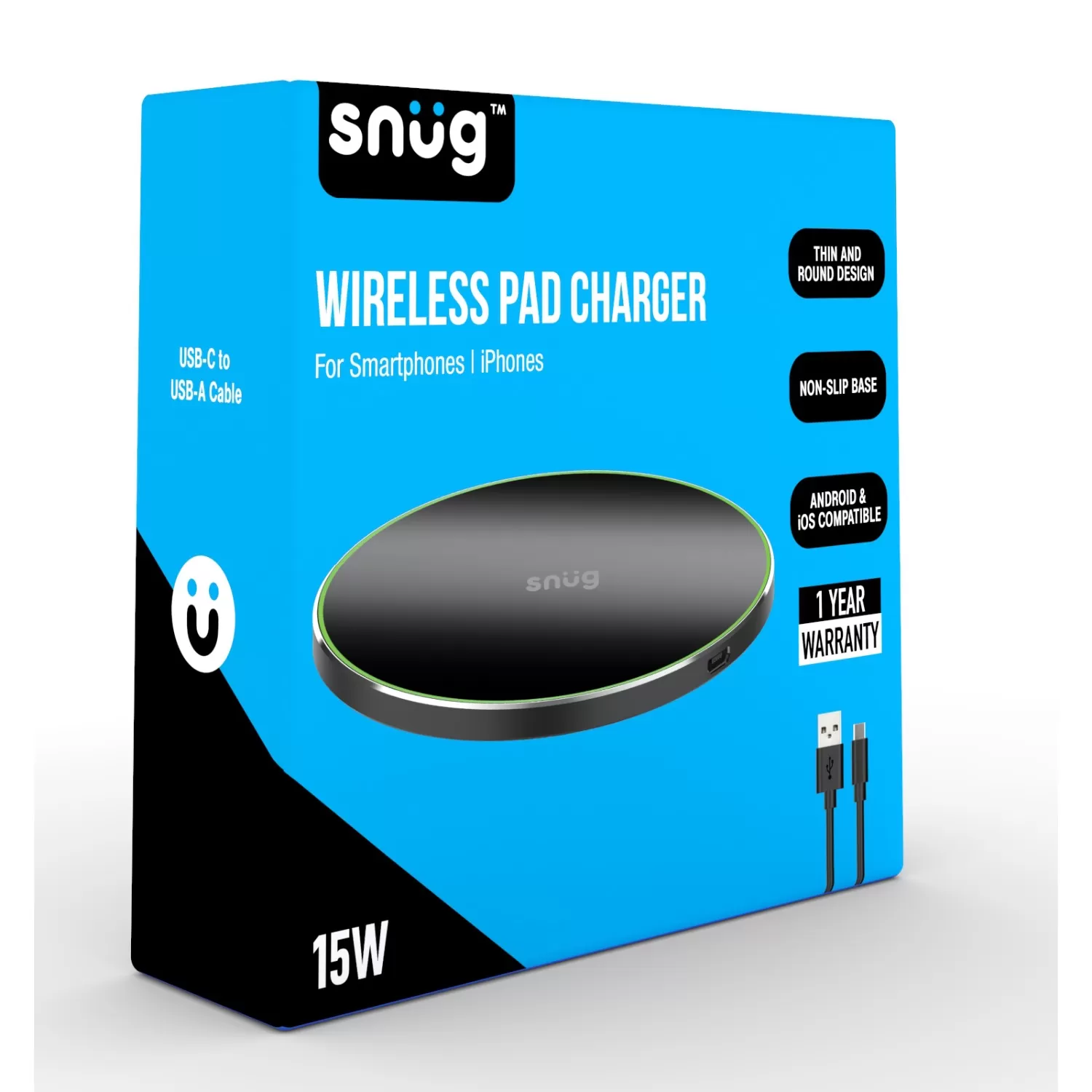Snug 15W Wireless Charger - Black - Image 9