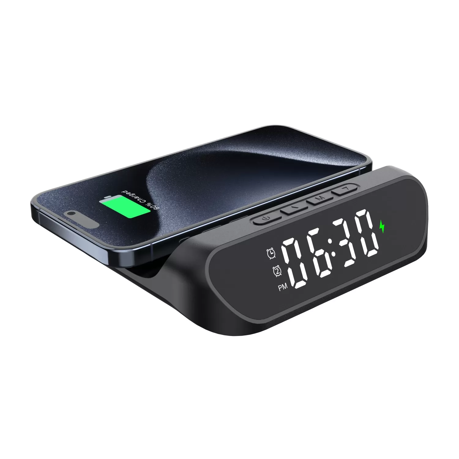 Snug 15W Wireless Clock Pad Charger - Black - Image 2