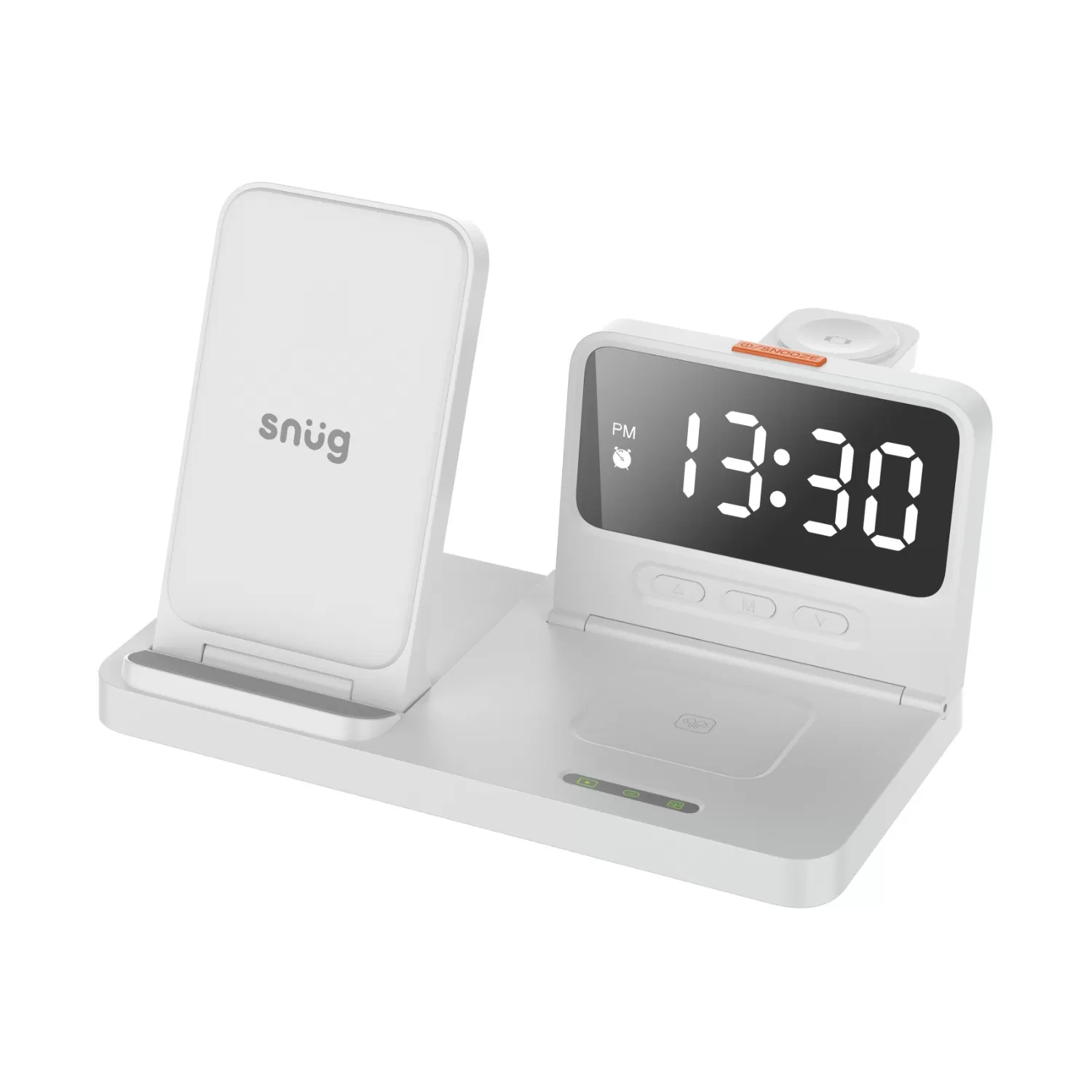 Snug 15W 4-In-1 Wireless Charger - Clock White