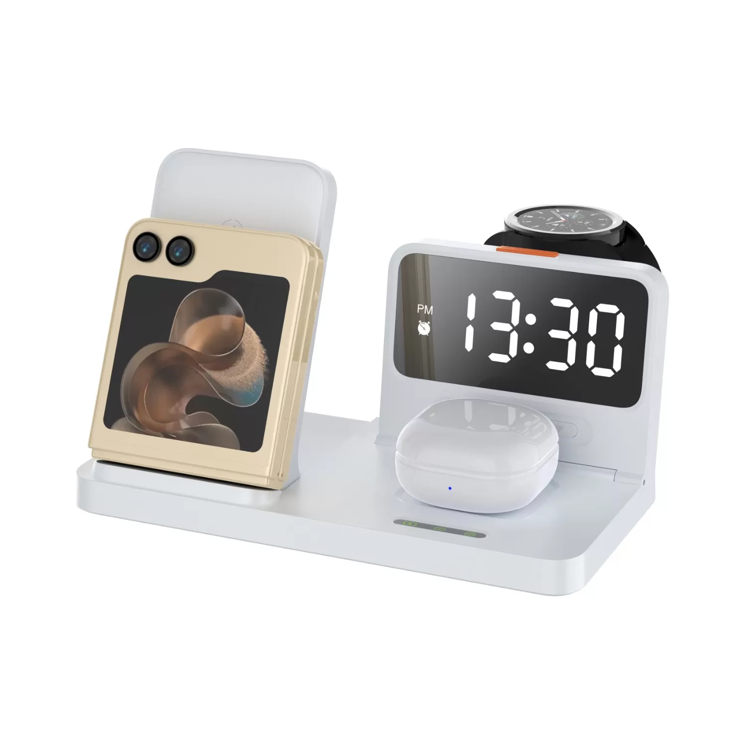 Snug 15W 4-In-1 Wireless Charger - Clock White - Image 4