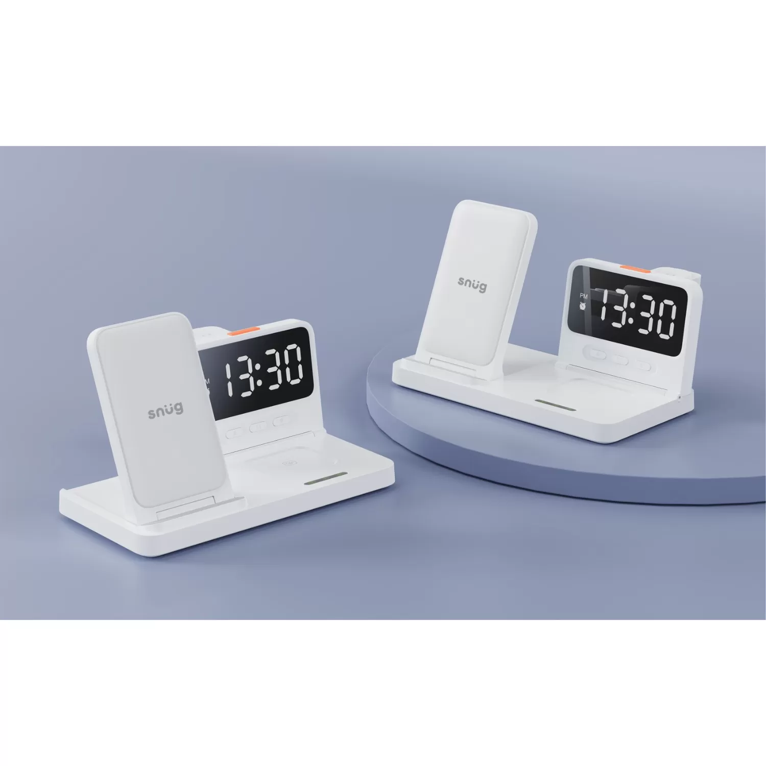 Snug 15W 4-In-1 Wireless Charger - Clock White - Image 7