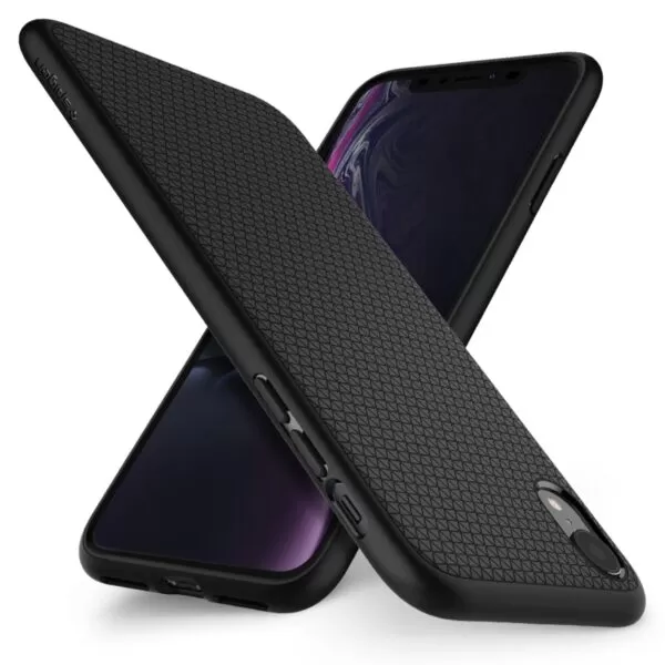 An Apple iPhone XR Spigen Liquid Crystal Black Phone Back Cover for your Mobile Device Protection