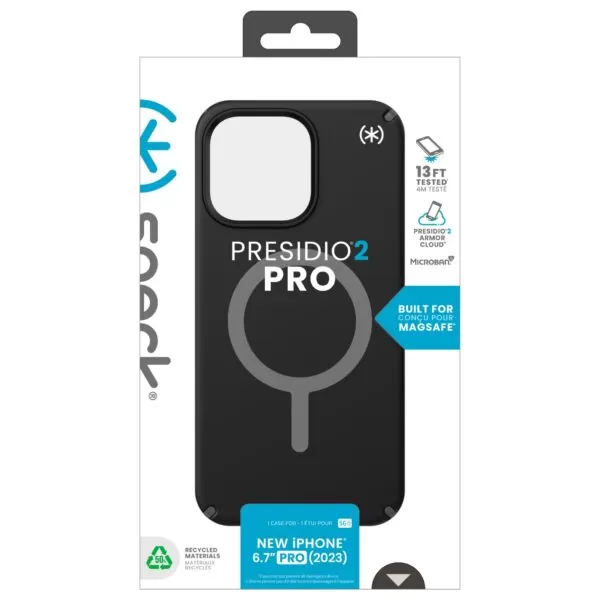 iPhone 15 Pro Max Case - Speck Presidio®2 Pro MagSafe Cover - Black - Image 4