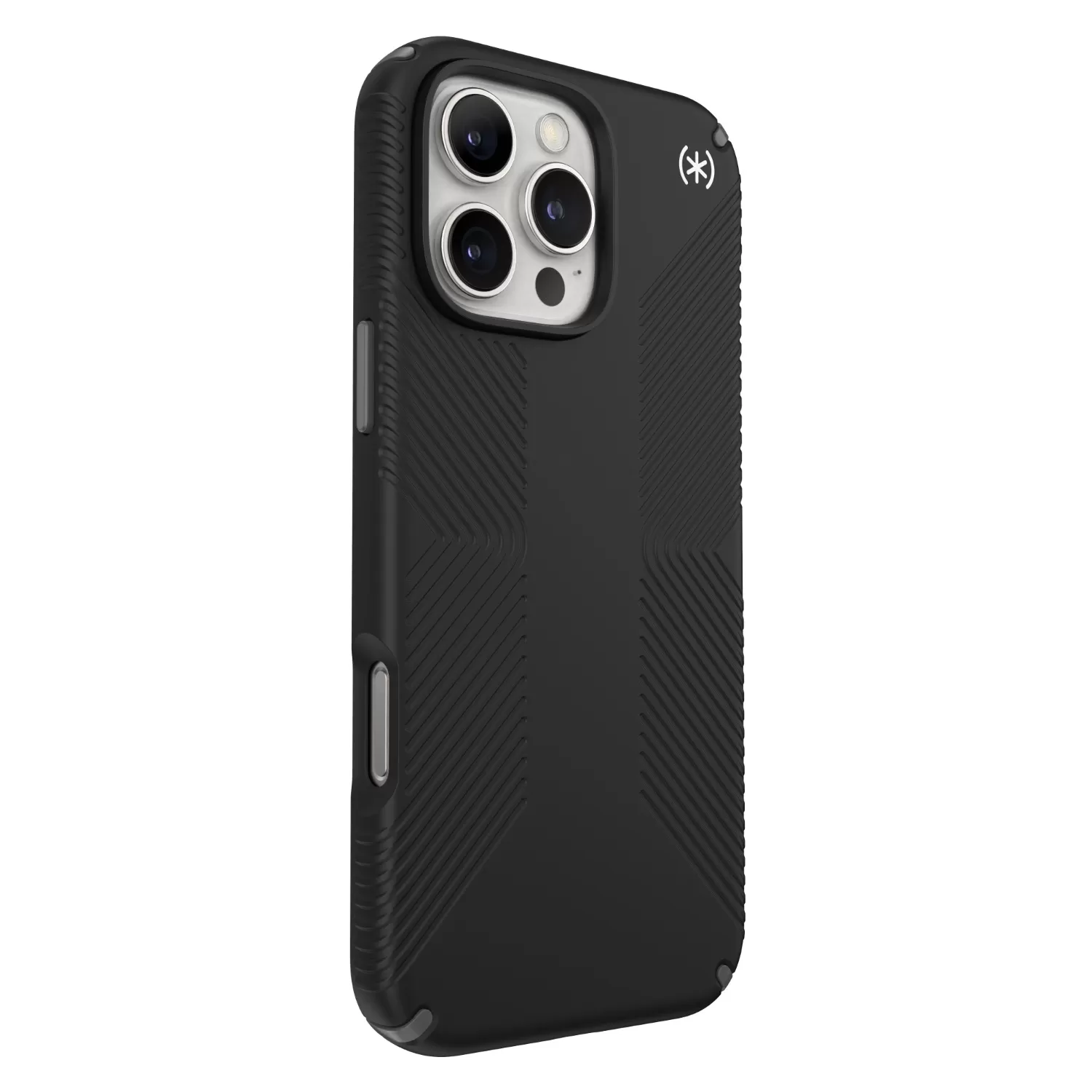 Apple iPhone 16 Pro Max Speck Presidio2 Grip MagSafe black case, slim durable design with tactile ridges