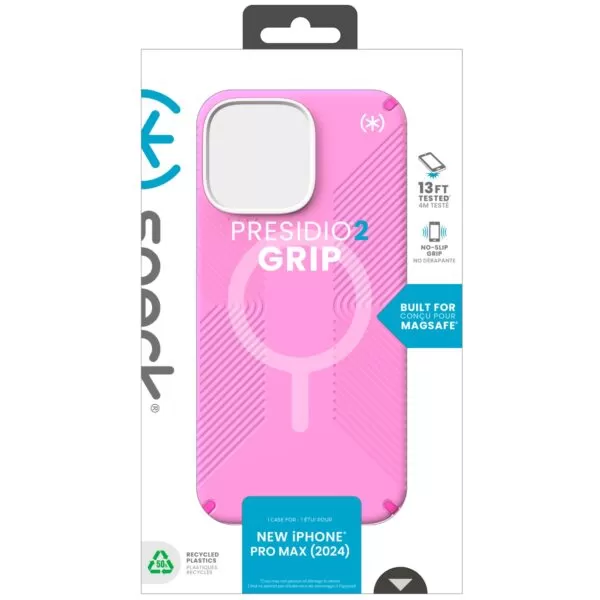 Speck Apple iPhone 16 Pro Max True Shocking Presidio2 Grip MagSafe Case - True Pink and Shocking Pink - Image 9