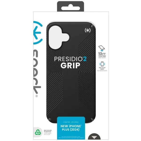 Apple iPhone 16 Plus Speck Presidio2 Grip Case - Black and Slate Grey - Image 9