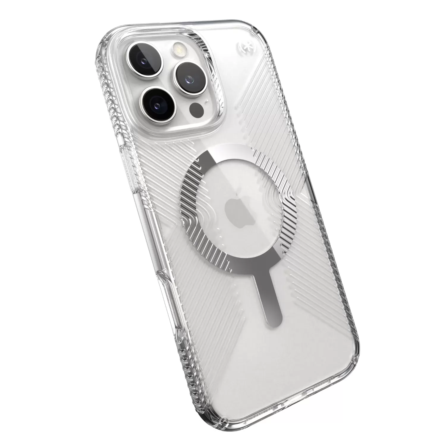 Apple iPhone 16 Pro Max clear Speck Presidio Perfect Clear Grip MagSafe protective phone case, slim side design
