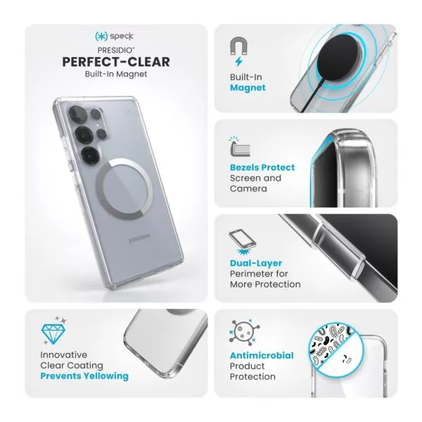 Ultra-responsive buttons on Speck Presidio Perfect Clear case for smoother clicks