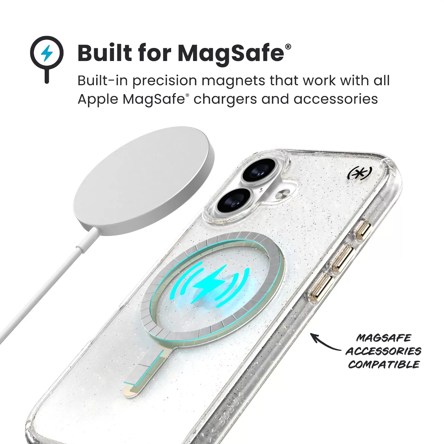 Apple iPhone 17 Speck Presidio Lux MagSafe Case – Gold & Glitter - Image 10