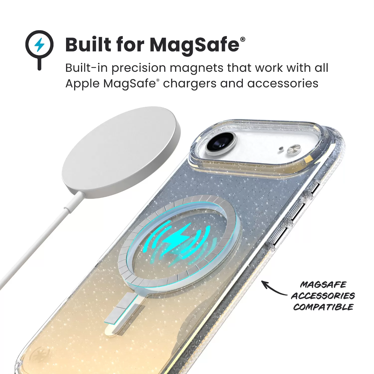 Apple iPhone Air Speck Presidio Lux MagSafe Case – Silver & Glitter - Image 10