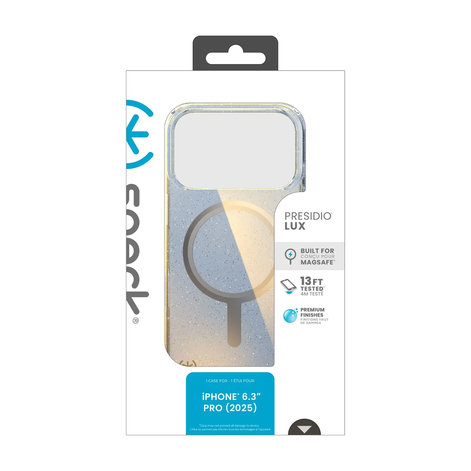 Apple iPhone 17 Pro Speck Presidio Lux MagSafe Case – Silver & Glitter - Image 11
