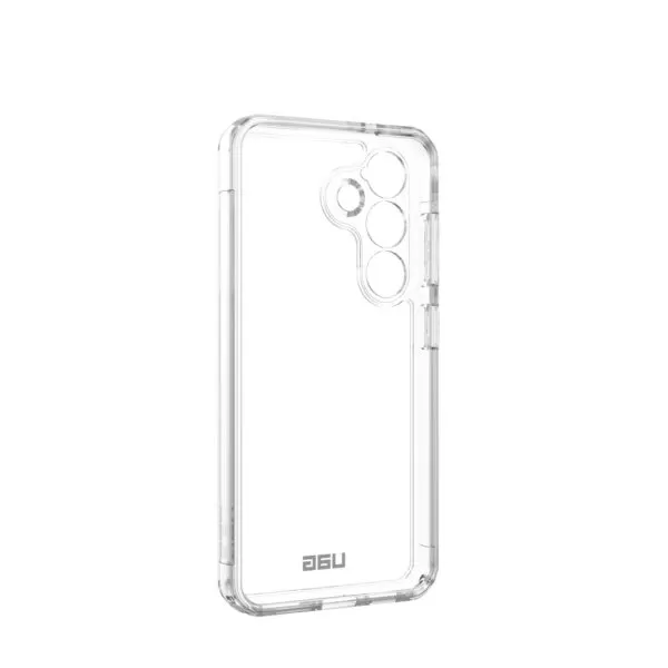 Transparent backplate on Samsung Galaxy S25 case with anti-yellowing technology