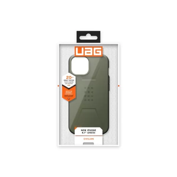 iPhone 15 Case - UAG Civilian MagSafe Cover - Olive Drab - Image 4