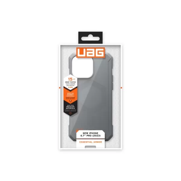 iPhone 15 Pro Max Case - UAG Essential Armor MagSafe Cover - Silver - Image 4