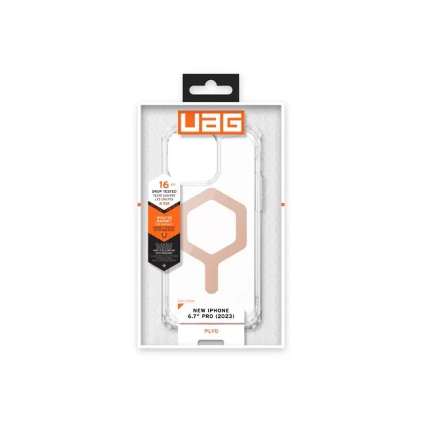 iPhone 15 Pro Max Case - UAG Plyo MagSafe Cover - Ice and Rose Gold - Image 4