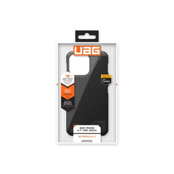 iPhone 15 Pro Max Case - UAG Metropolis LT MagSafe Cover - Black - Image 4